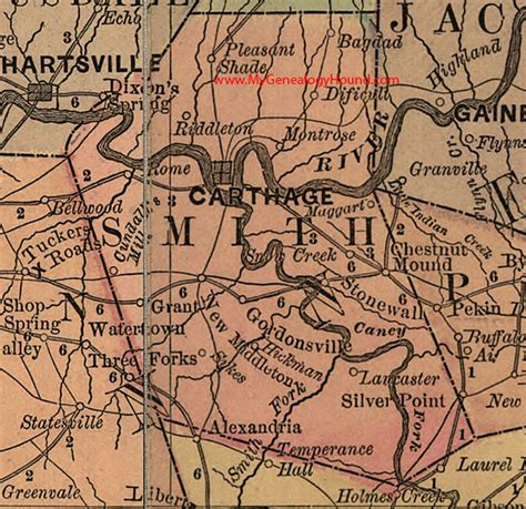 Smith County Tennessee 1888 Map