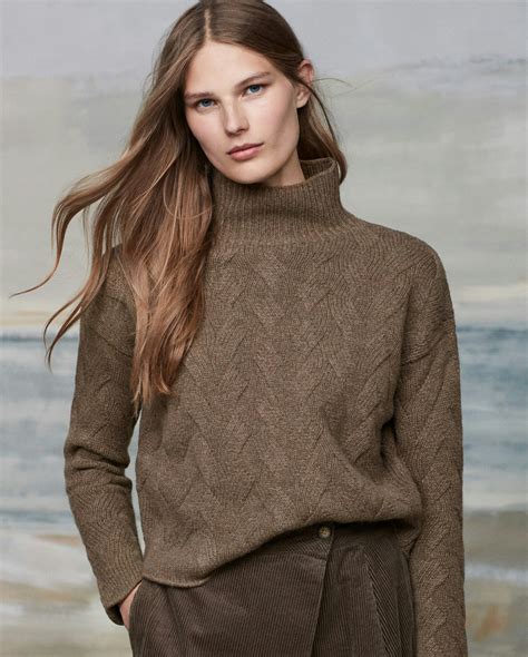 Poetry High Neck Cable Sweater