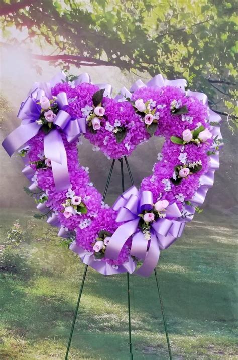 Open Heart Cemetery Wreath Lavender And Pink Wreath Sympathy Etsy In
