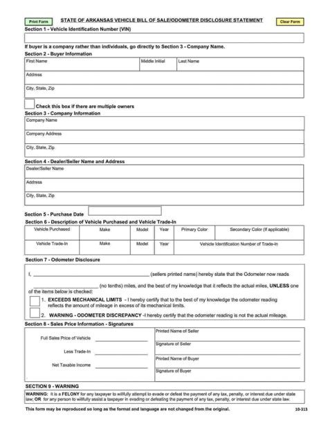 Free Fillable Arkansas Vehicle Bill Of Sale Form ⇒ Pdf Templates