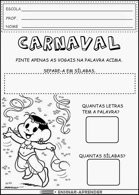 Atividades De Carnaval Para Imprimir S Escola