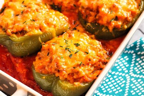 Italian Sausage And Rice Stuffed Peppers Just A Pinch Recipes