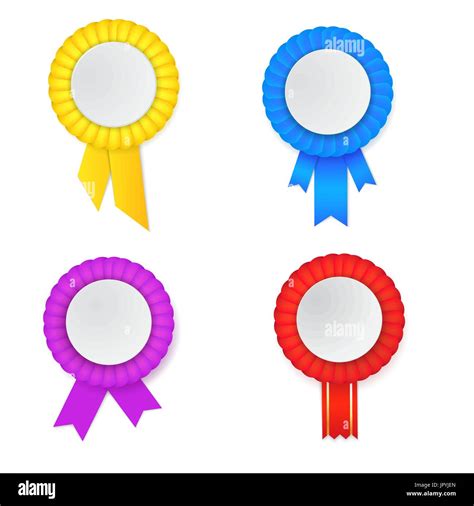 Vector Colorfull Award Rosette Set Empty Plate Place For Text Stock Vector Image Art Alamy