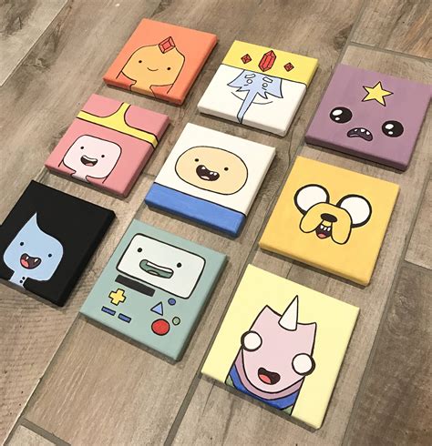 Diy Adventure Time Mini Paintings Diy Canvas Art Mini Canvas Art