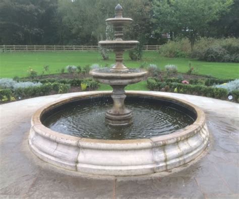 3 Tiered Edwardian Fountain With Large Romford Pool Surround Stone