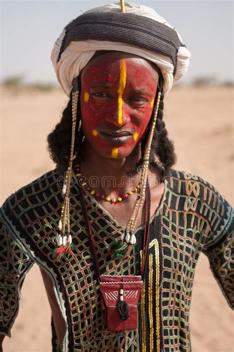 Wodaabe Man In Traditional Costume Cure Salee Niger Editorial