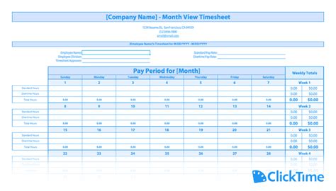 Monthly Time Card Template Excel Cards Design Templates