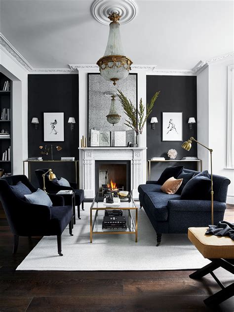 16 Black Living Room Ideas To Tempt You Over To The Dark Side Modern