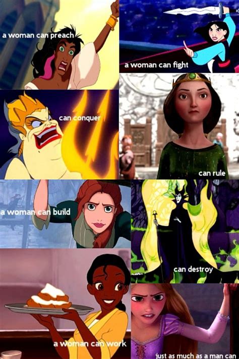 Women Can Do Just As Much As Men Funny Disney Memes Disney Funny Disney Princess Memes