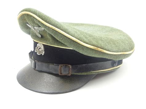 Identify your tracking number in your email or product receipt. WW2 German Waffen-SS officer's peaked cap with metal eagle ...