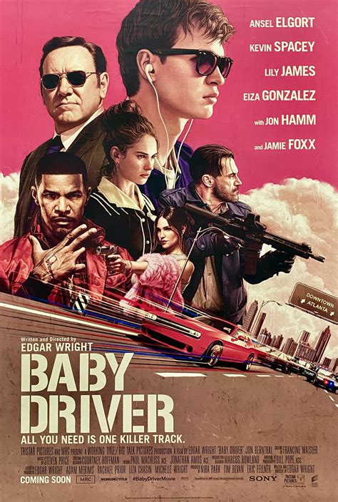 Original Baby Driver Movie Poster - Edgar Wright - Ansel Elgort - Action