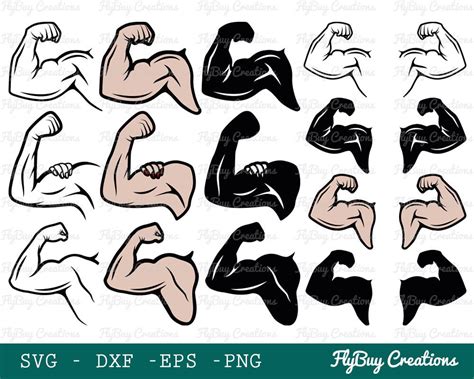Strong Biceps SVG Bundle Arm Flex Svg Human Hand Svg Arm Muscle Svg