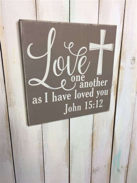 Love One Another Sign John 1512 Sign Scripture Sign Bible Etsy