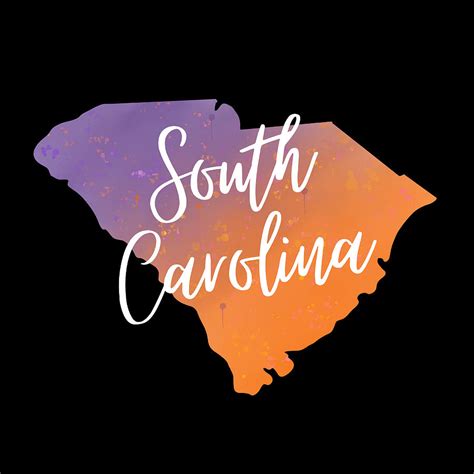 South Carolina State Map Watercolor Art Print Digital Art By Aaron