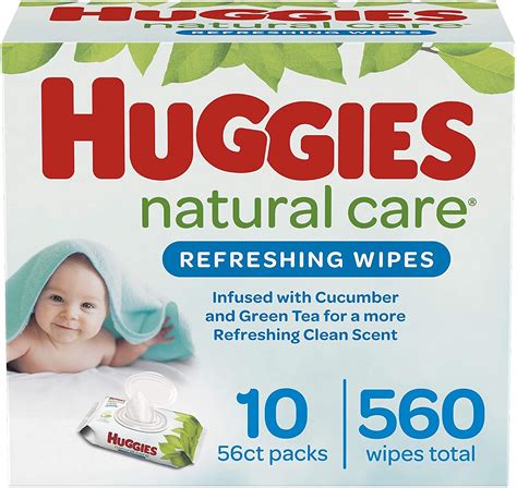 Huggies Natural Care Refreshing Baby Wipes Scented 10 Flip Top Packs