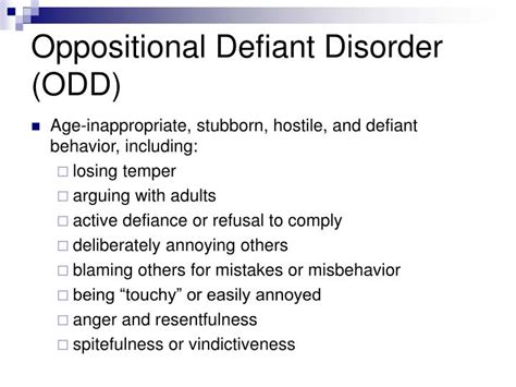 Ppt Oppositional Defiant Disorder Odd Powerpoint Presentation Free