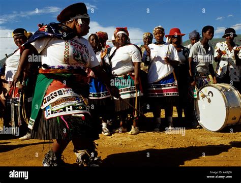 A Woman Performing Traditional Zulu Dance In Kwazulu Natal A Province In South Africa Stock