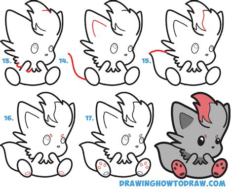 How To Draw Cute Zorua Pokemon With Easy Step By Step Drawing Tutorial
