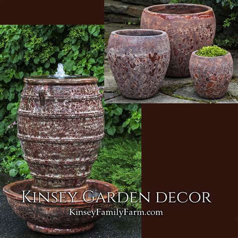 Kinsey Garden Decor — Olive Jar Fountain Red