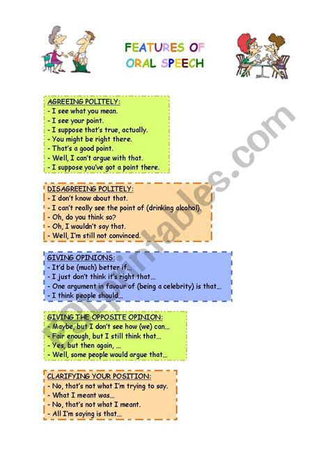 Features Of Oral Speech Esl Worksheet By Peiolei
