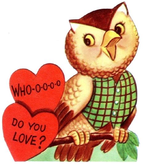 Pin By Lizzys Garden On Owls Vintage Valentines Retro Valentines