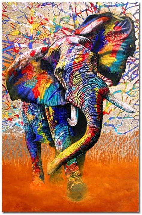 Terilizi African Colour Wild Animals Poster And Prints Elephant Lion