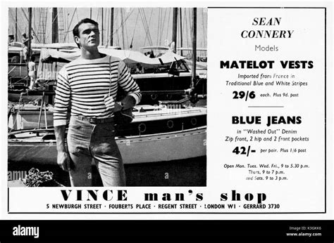 Early In His Career Film Star SEAN CONNERY Modelled Clothing In Magazine Advertisements And