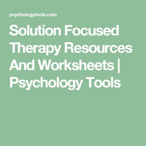 Solution Focused Therapy Worksheets Studying Worksheets