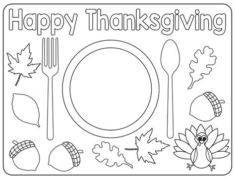 Free Printable Thanksgiving Placemats Printable Templates
