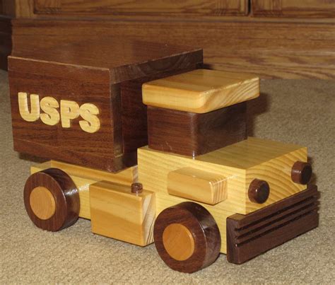 Handmade Wooden Toy Usps Delivery Truck Big Wood Toy Trucks Toy Truck