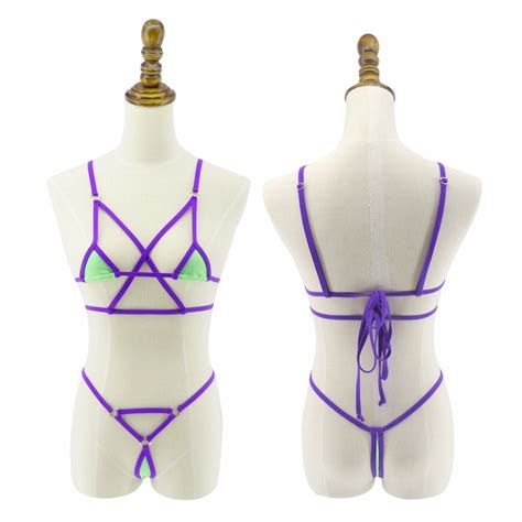 ჱexotic Crotchless Bowknot Micro Bikini Women S Sunbath G String Swimsuit 2019 Mini Bikinis Set