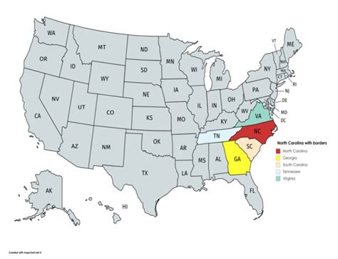 North Carolina On The Us Map The Fact File