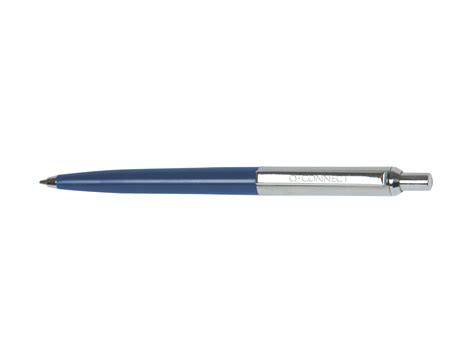 Metal Ballpoint Pen Blue Barrelblue Ink Q Connect