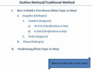Outline Method For Note Taking Kutztown University