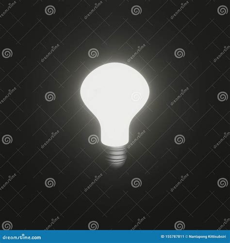 Shining Bright Light Bulb On Black Background Stock Illustration