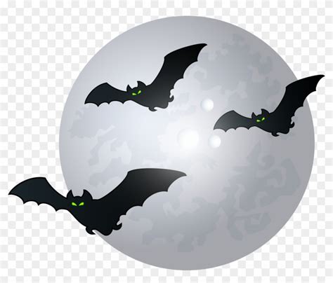 Halloween Moon With Bats Png Clip Art Image Transparent Png
