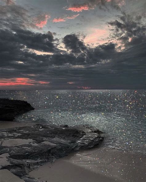 Sea Glitter Aesthetic Backgrounds Landscape Pictures Glitter