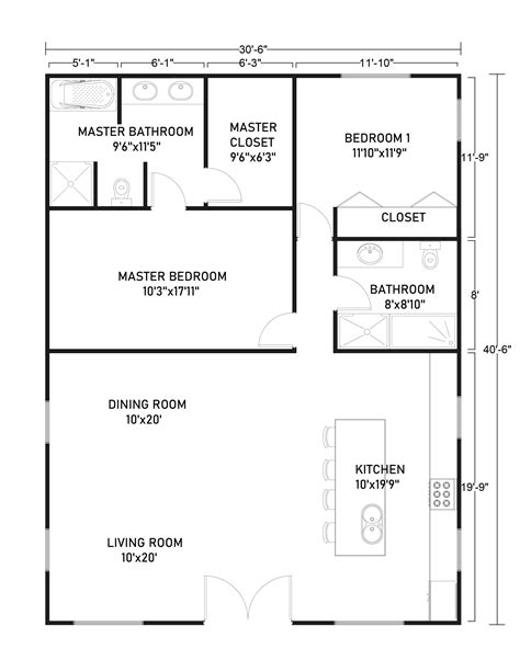 30x40 Home Floor Plans Floorplansclick