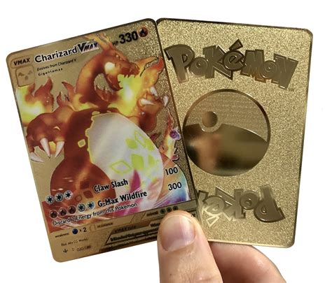 Charizard Vmax 074073 Rare Custom Gold Metal Pokemon Card Etsy