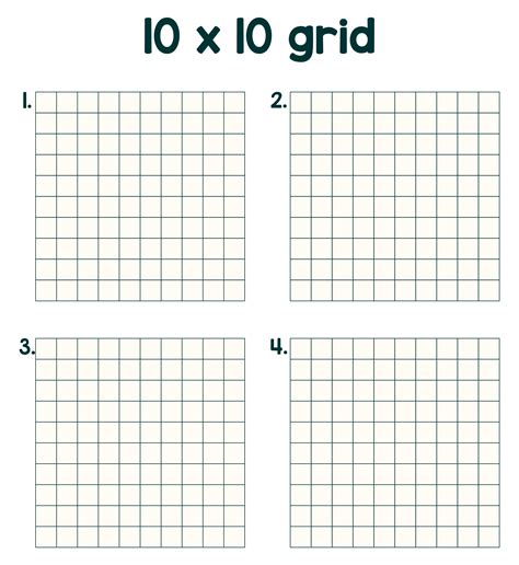 10 By 10 Grids 10 Free Pdf Printables Printablee