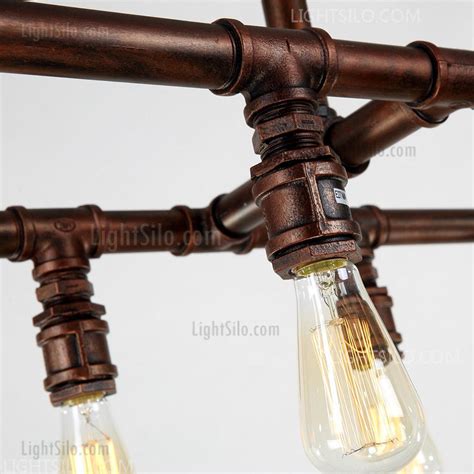 Industrial pendant light lights spider vintage chandelier e27 ceiling retro. 8-Light Industrial Pipe Pendant Lighting Vintage Ceiling ...
