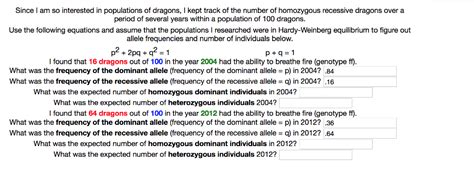 These data sets will allow you to practice. Solved: Since I Am So Interested In Populations Of Dragons... | Chegg.com