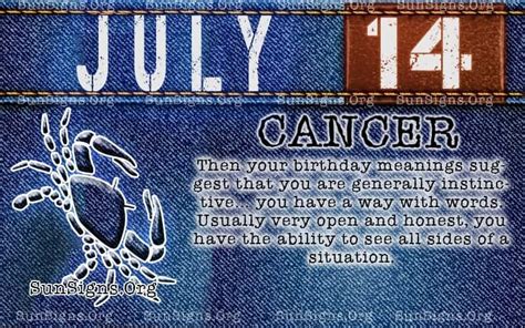 July 14 Birthday Horoscope Personality Sun Signs
