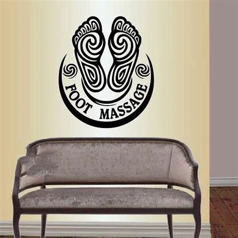 vinyl decal foot massage spa salon relaxation footprints feet wall sticker in wall stickers from