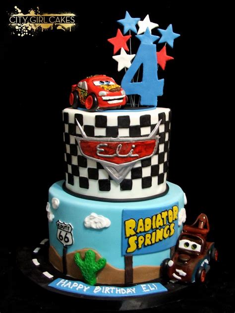 Cars With Lightning Mcqueen And Mater Lightning Mcqueen Birthday Cake