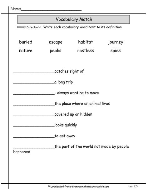 15 Word Definition Worksheets