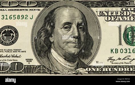Benjamin Franklin Retrato En Un Billete De 100 Dólares Estadounidenses