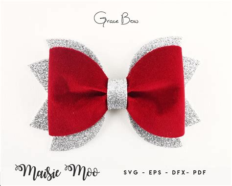 Luxe Hair Bow Template Svg Pinch Bow Svg Classic Bow Pdf Etsy New Zealand