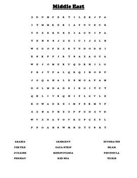 Afghanistan Mapping Worksheet W Middle East Word Search By Pointer
