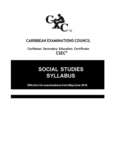 Csec Social Studies C X C 1 4 G S Y L L 0 8 Caribbean